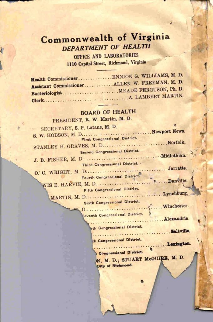 VA Health Bulletin Cover - Marso, 1910 - Board of Health