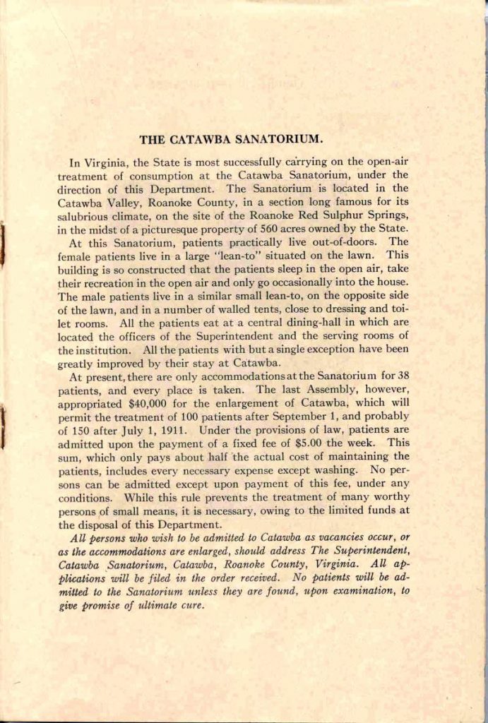 VA Health Bulletin - Marso, 1910 - Ang pahina ng Catawba Sanatorium