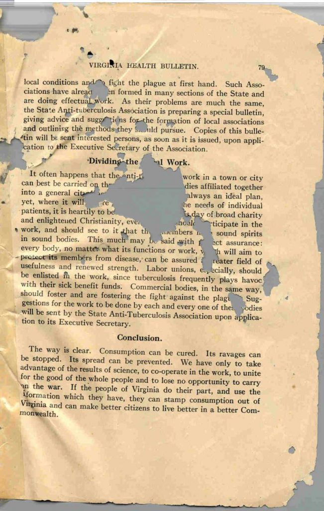 VA Health Bulletin - Marso, 1910 - pahina ng konklusyon